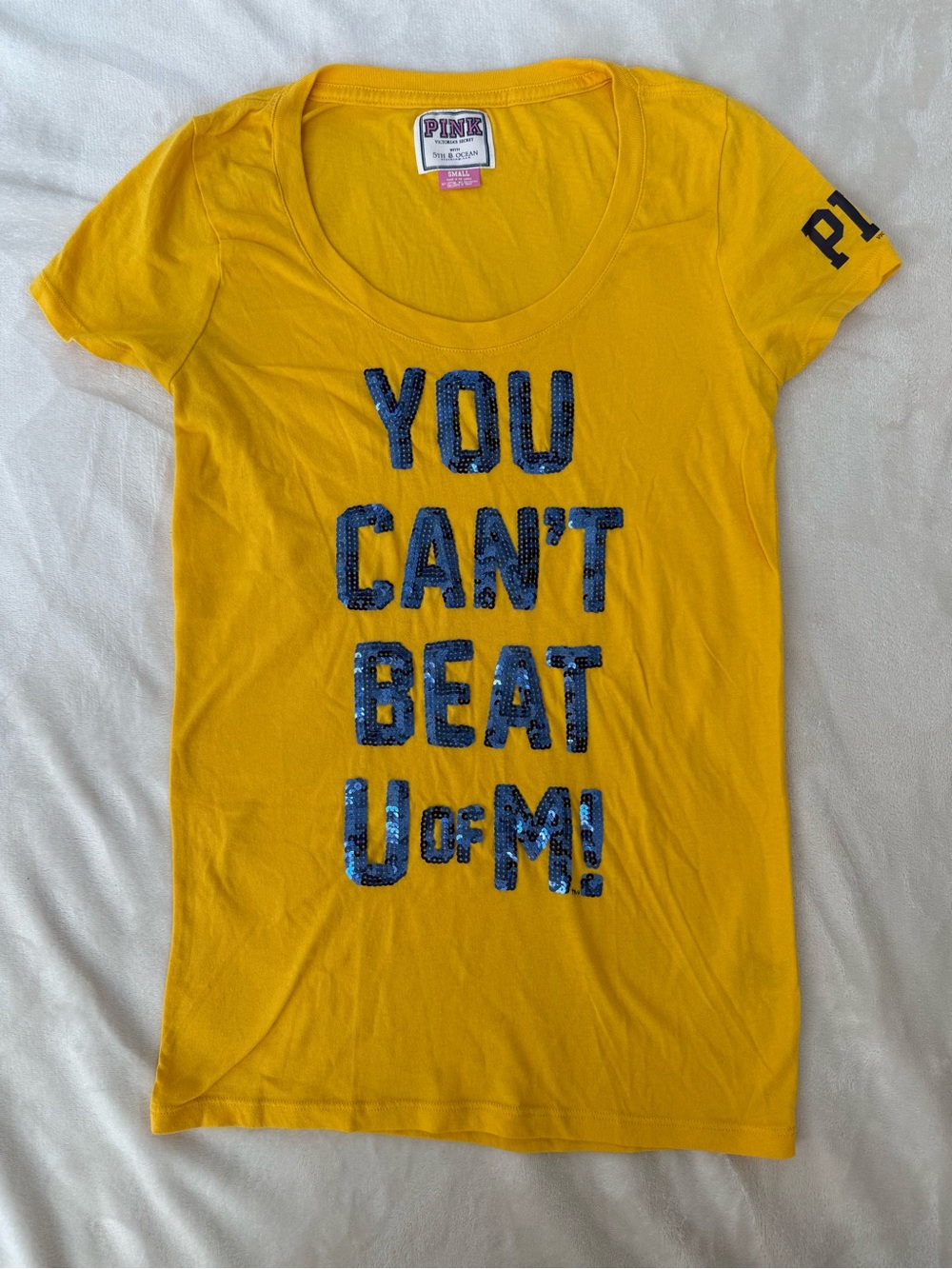 PINK Victoria's Secret University of Michigan Sequin Tee